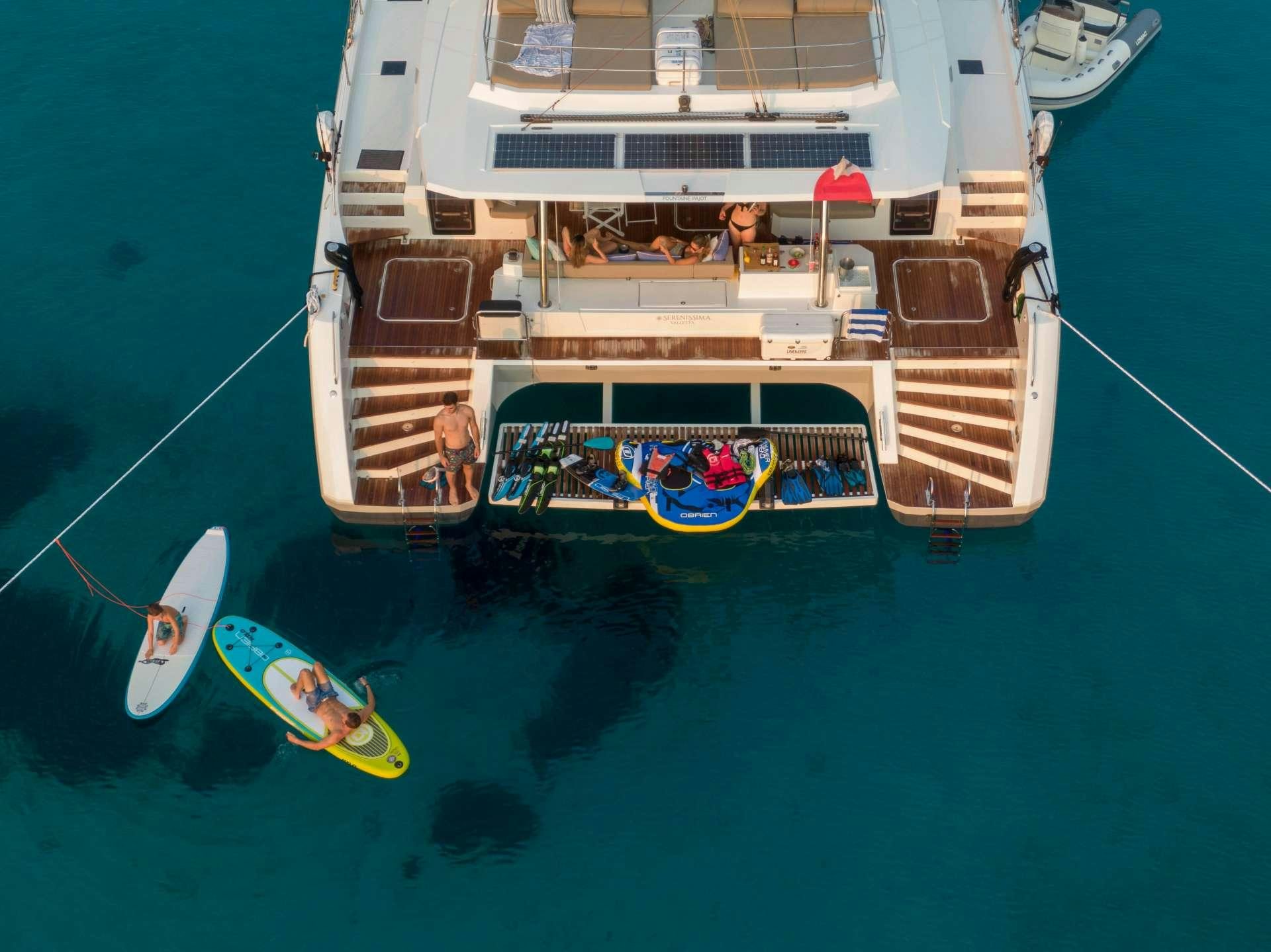 a boat with people on it aboard SERENISSIMA Yacht for Charter