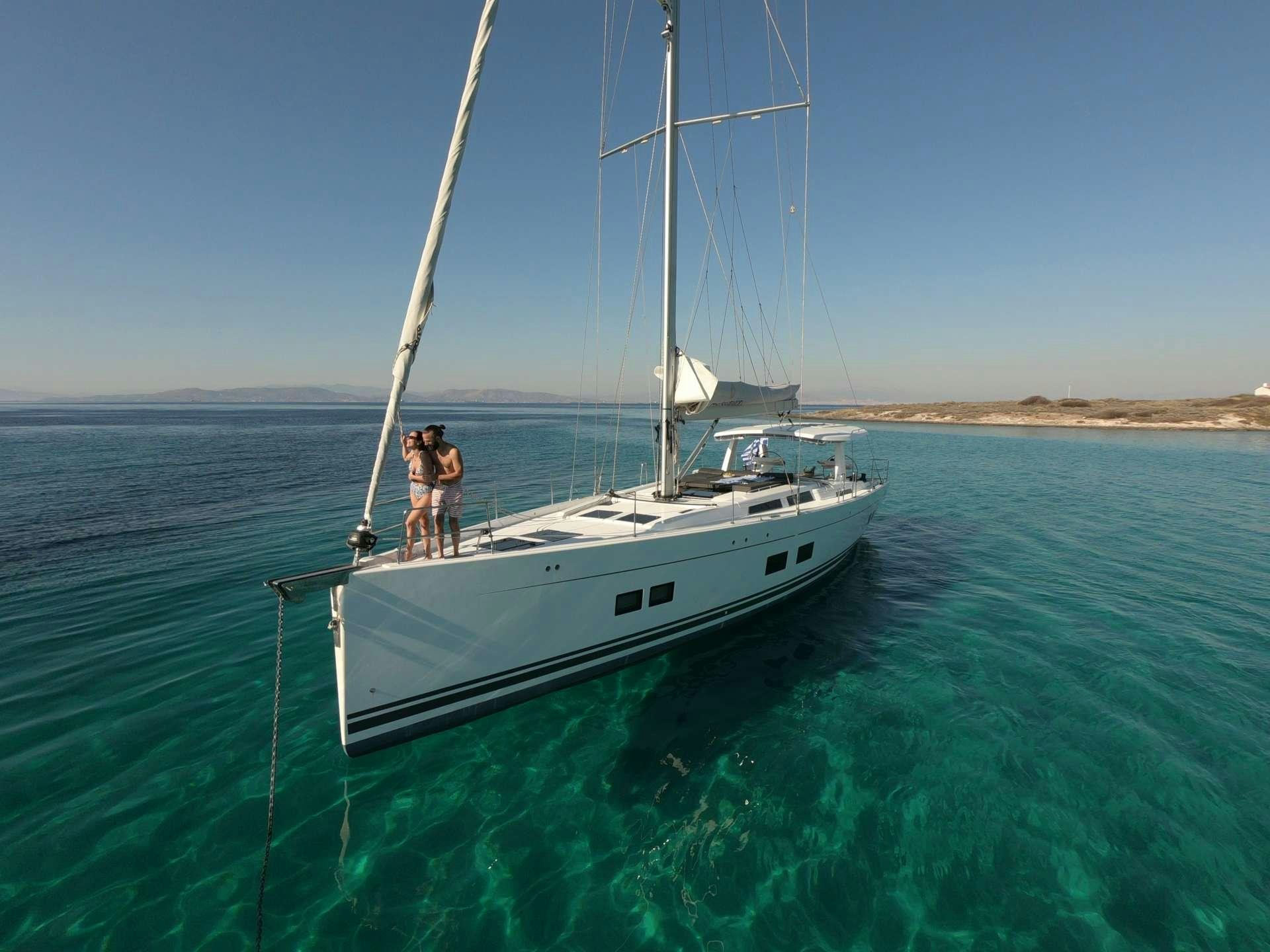 a sailboat in the water aboard MED SEA TATION Yacht for Charter