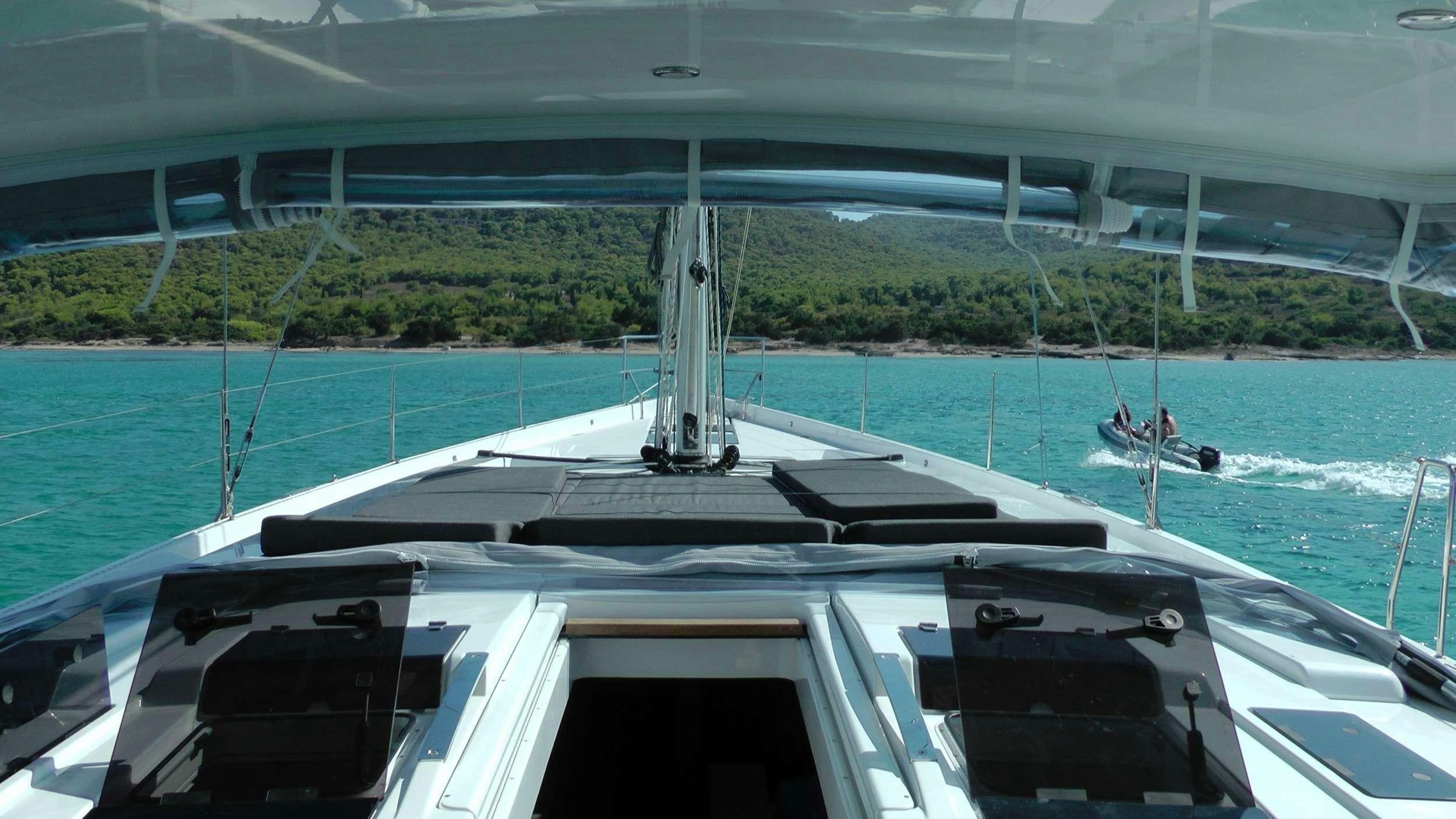 a boat on the water aboard MED SEA TATION Yacht for Charter