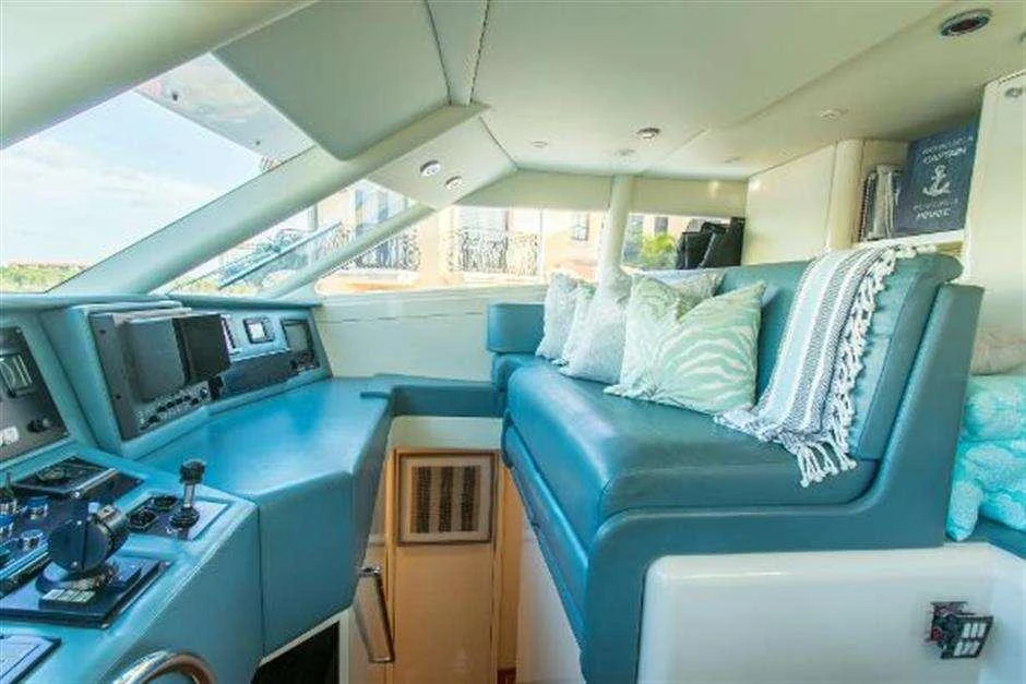 inside of a vehicle aboard HIGH LINE Yacht for Charter