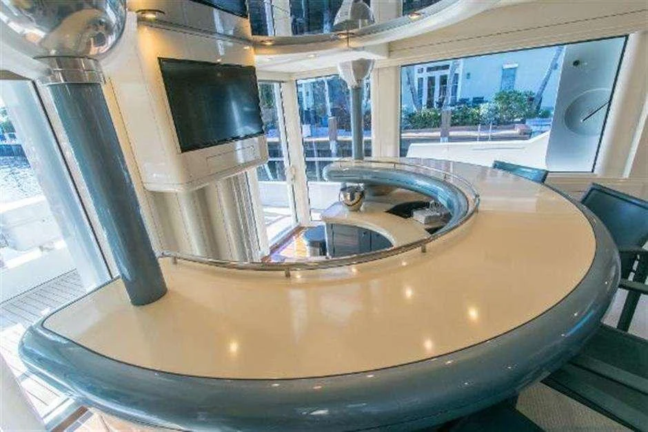 a large round object with a round object on top aboard HIGH LINE Yacht for Charter