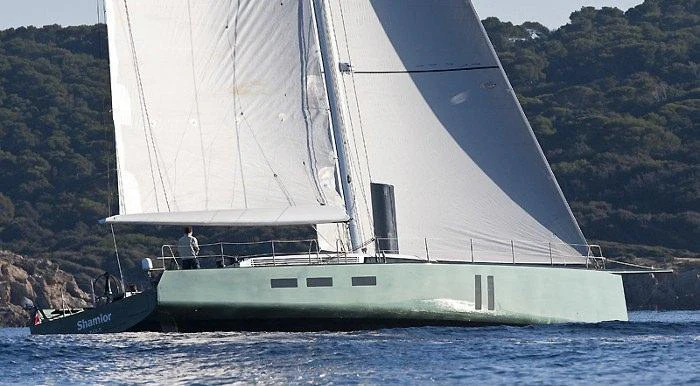 a boat sailing on the water aboard SHAMLOR Yacht for Charter