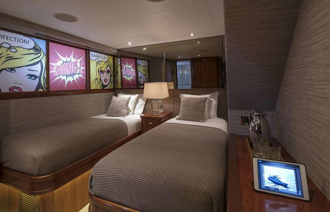 a room with two beds aboard ENDLESS SUMMER Yacht for Charter