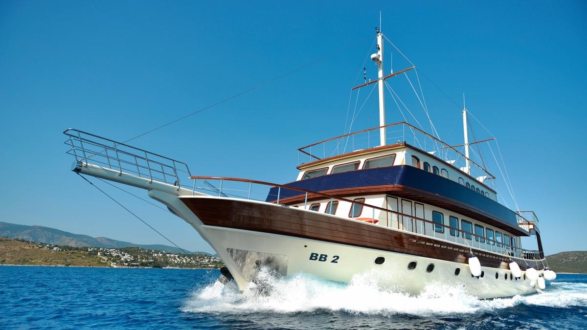 a boat on the water aboard LOVE BOAT Yacht for Charter