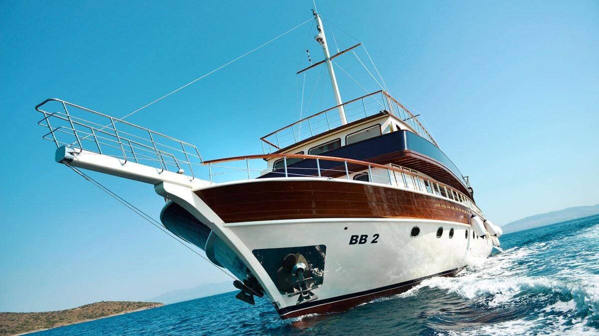 a boat on the water aboard LOVE BOAT Yacht for Charter