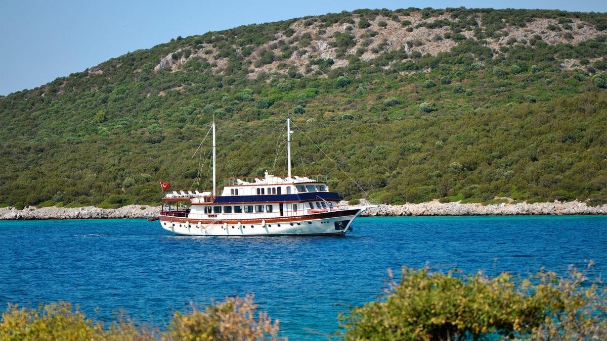 a boat on the water aboard LOVE BOAT Yacht for Charter