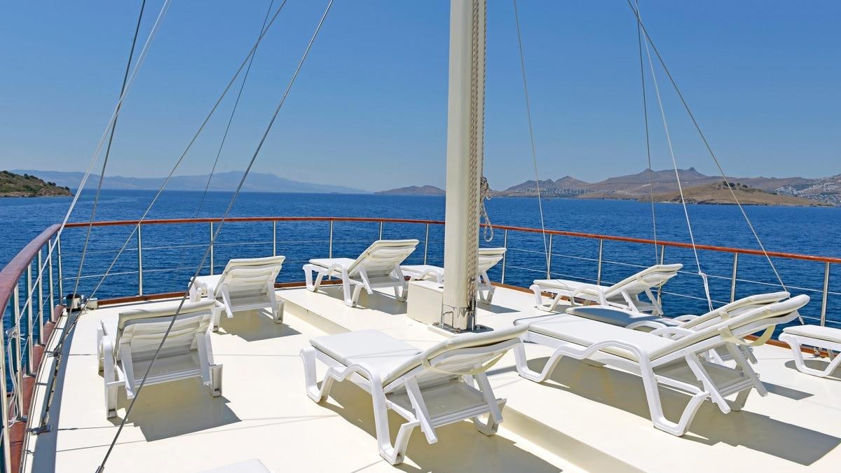 a boat on the water aboard LOVE BOAT Yacht for Charter