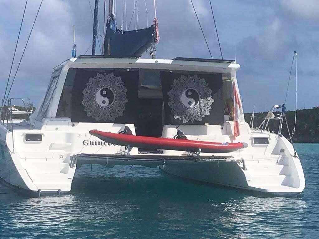 a boat with a large flat tire aboard GUINEVERE Yacht for Charter