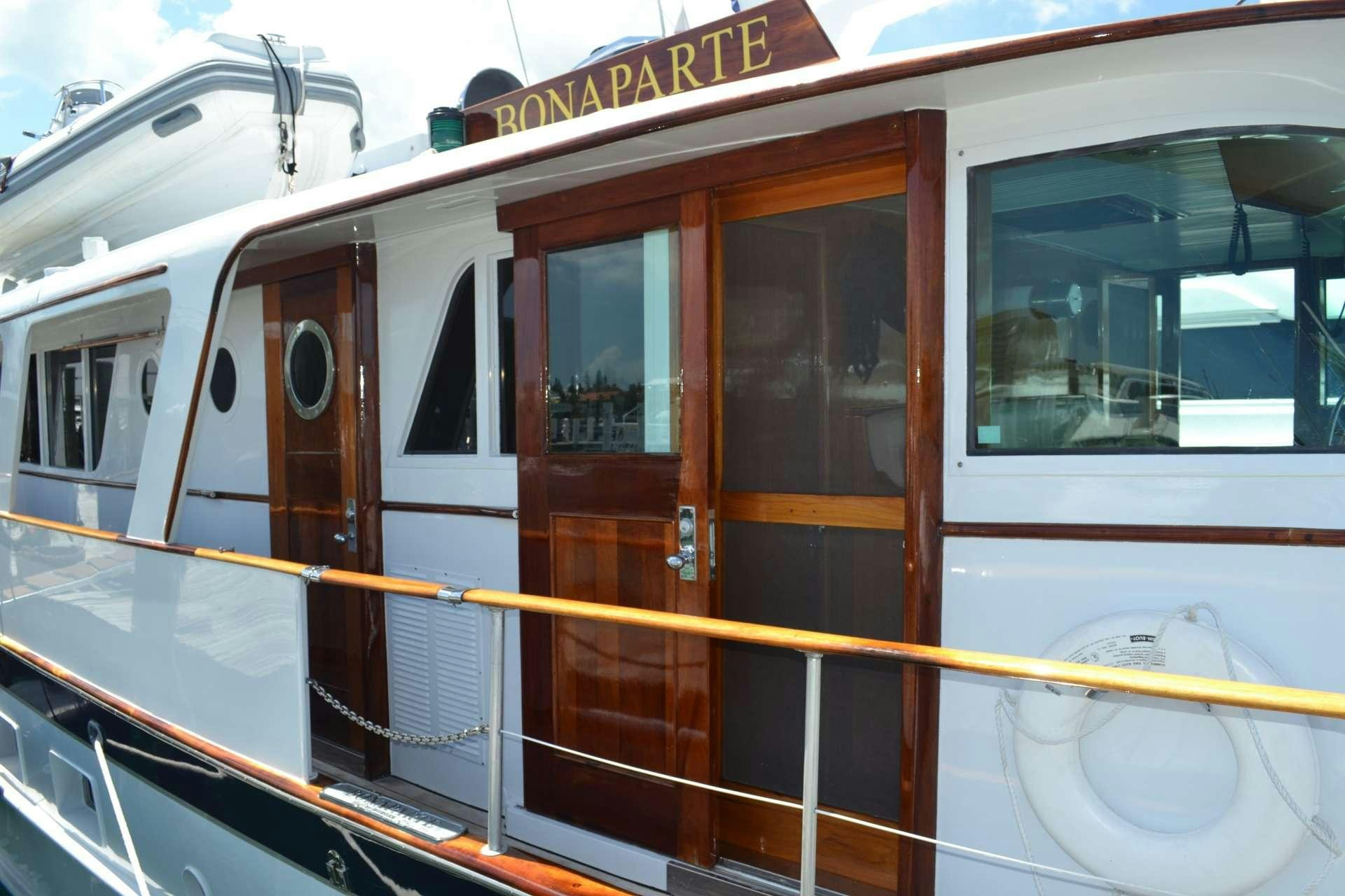 a train on the railway tracks aboard BONAPARTE Yacht for Charter