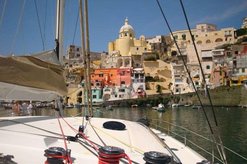 a boat in a harbor aboard MOBY DICK Yacht for Charter