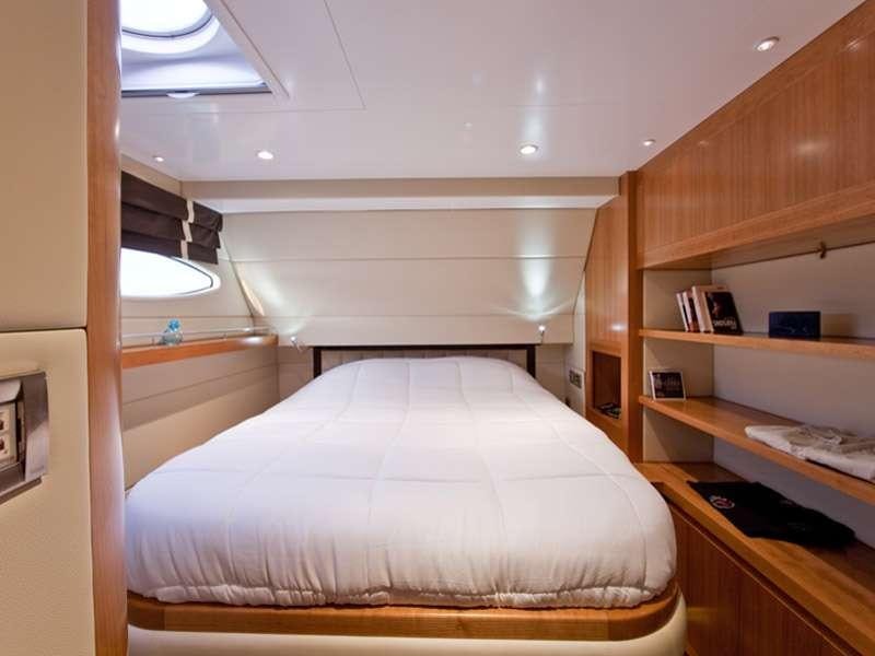 a bed in a room aboard MOBY DICK Yacht for Charter