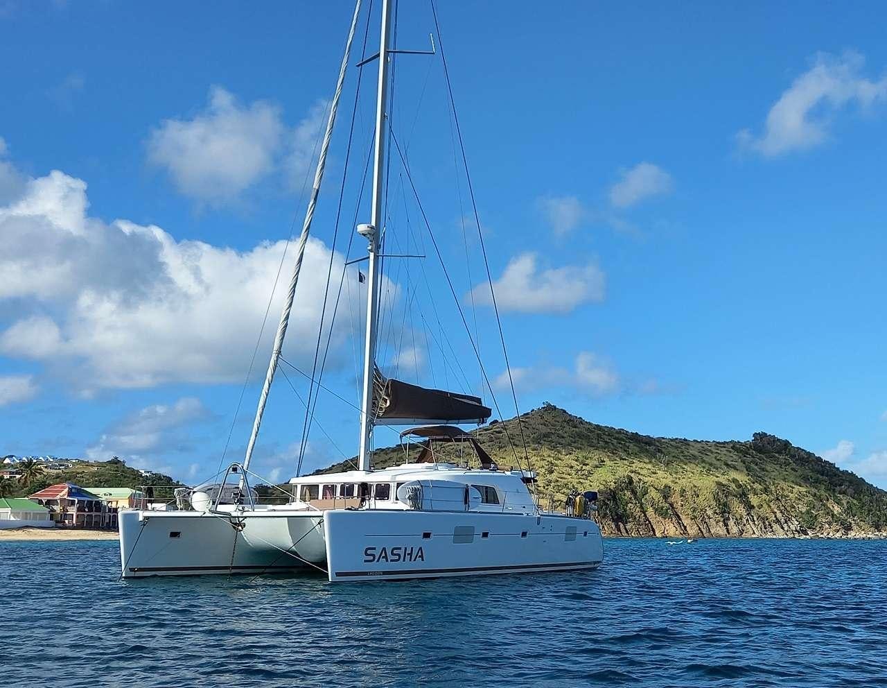 a boat on the water aboard SASHA Yacht for Charter