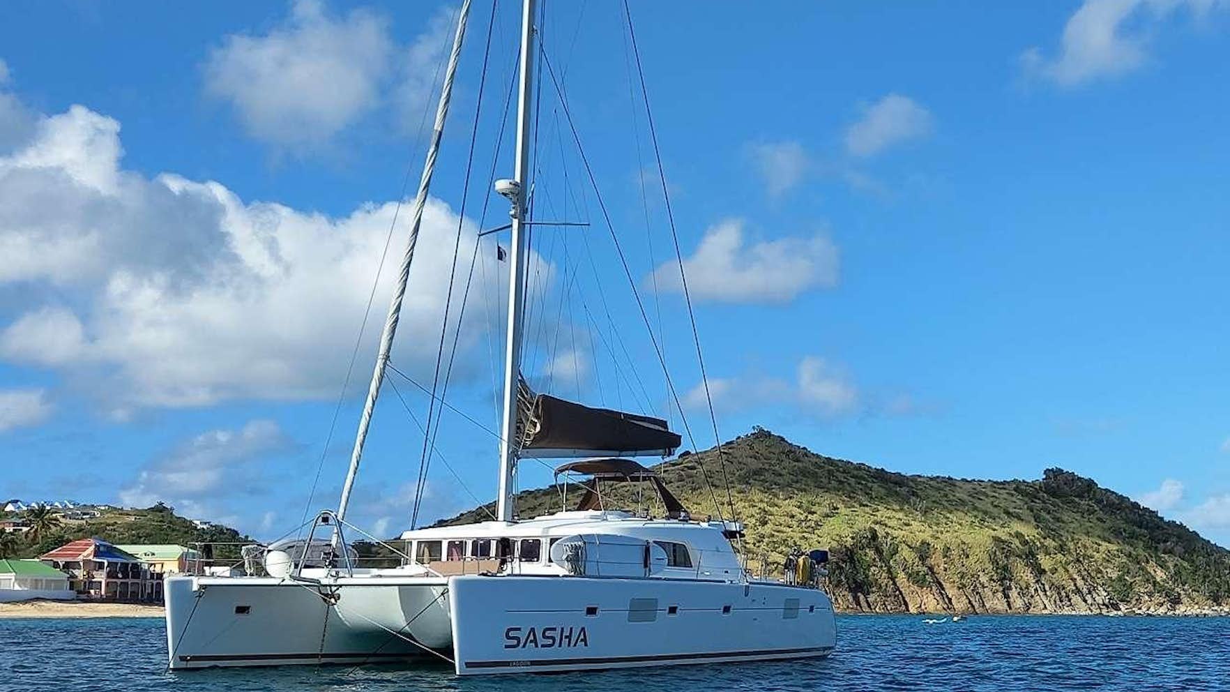 a boat on the water aboard SASHA Yacht for Charter