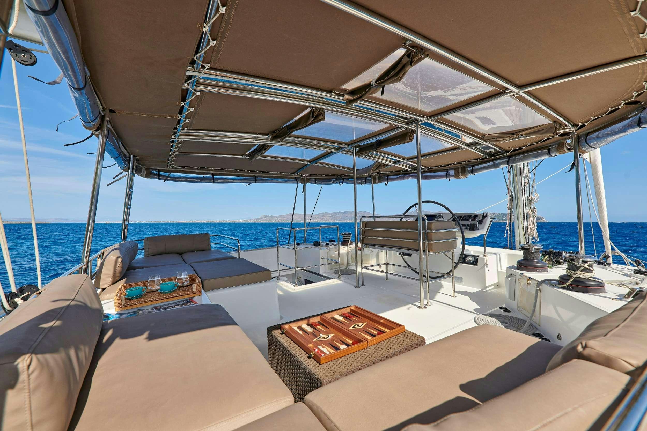 a boat on the water aboard GOLDEN PEARL Yacht for Charter