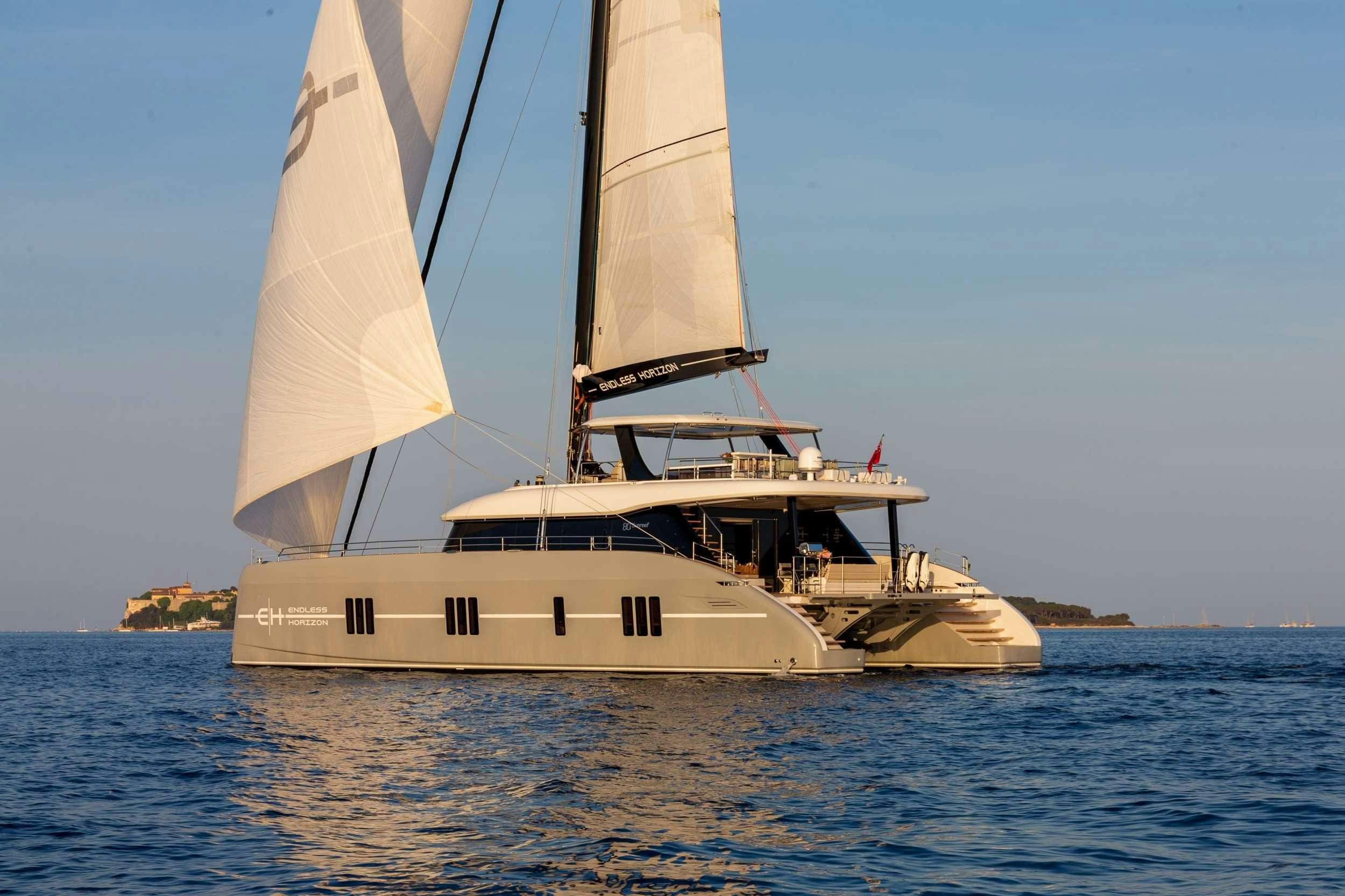 a sailboat on the water aboard ENDLESS HORIZON Yacht for Charter