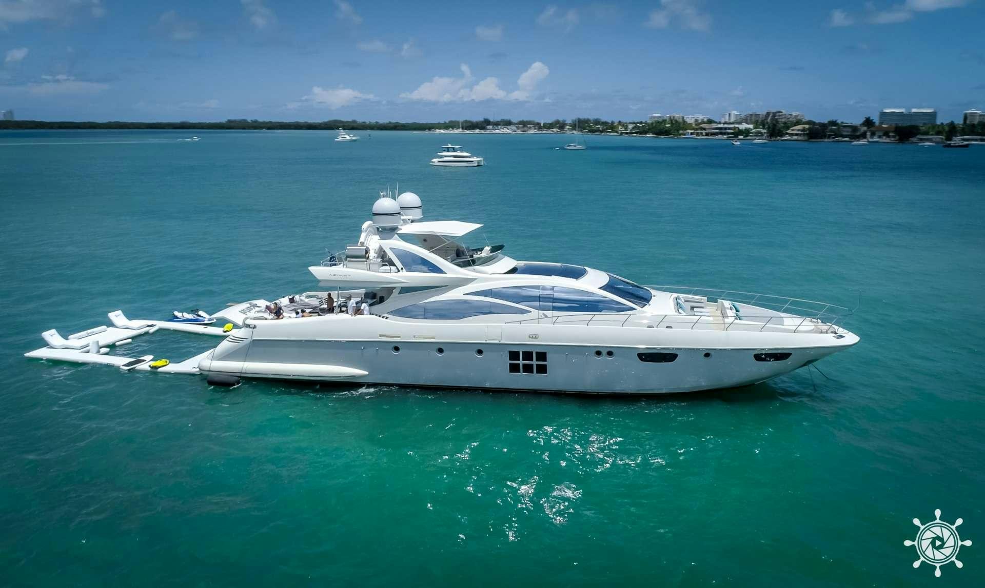 a boat in the water aboard Scarlet Yacht for Charter