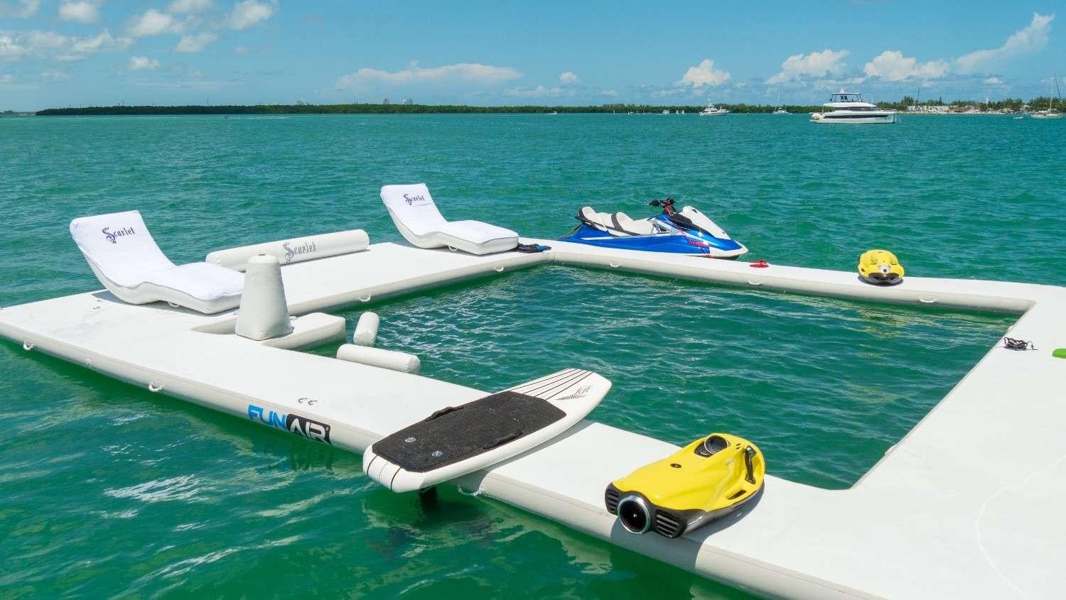 a boat on the water aboard Scarlet Yacht for Charter