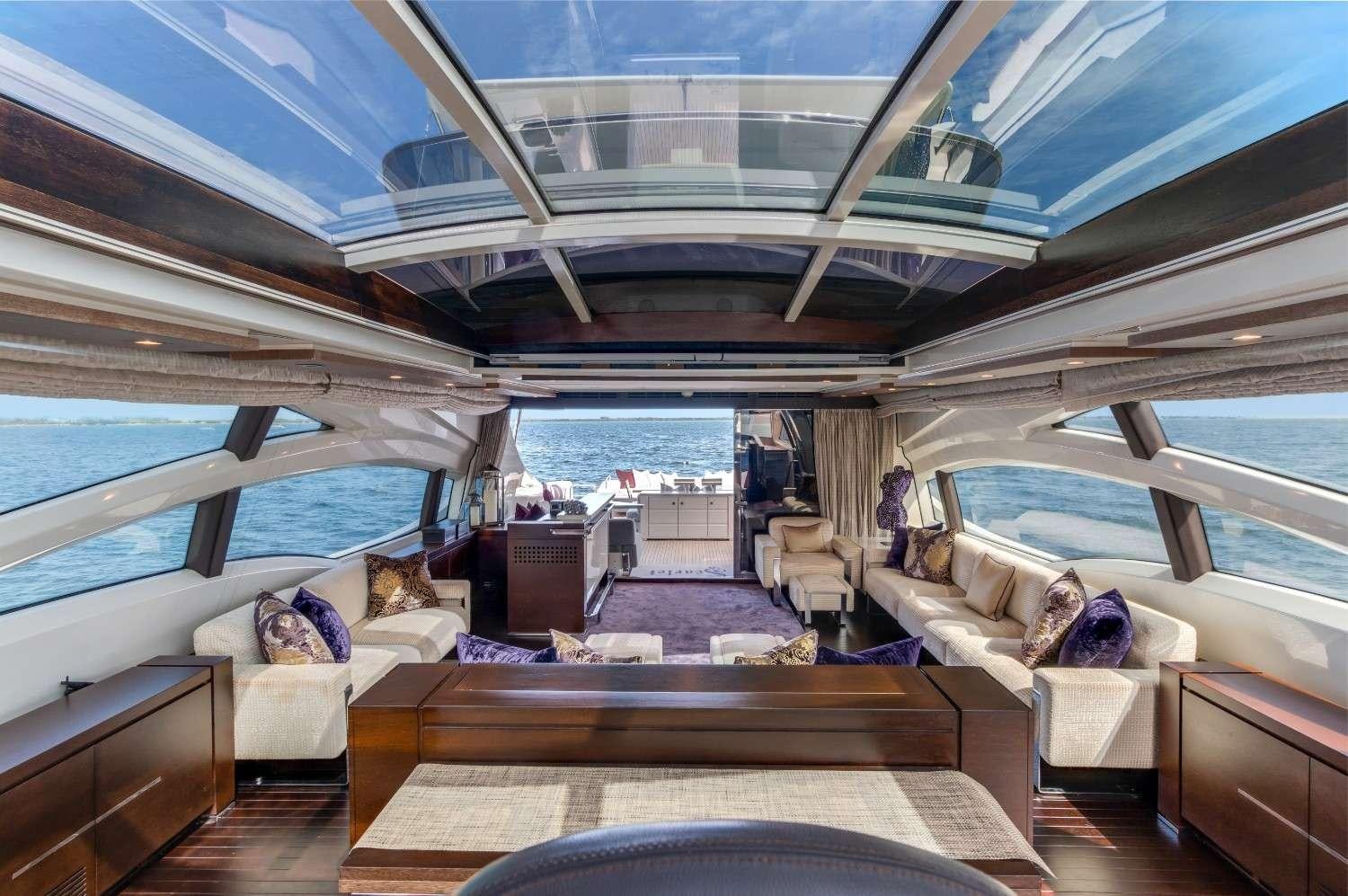 inside of a train aboard Scarlet Yacht for Charter