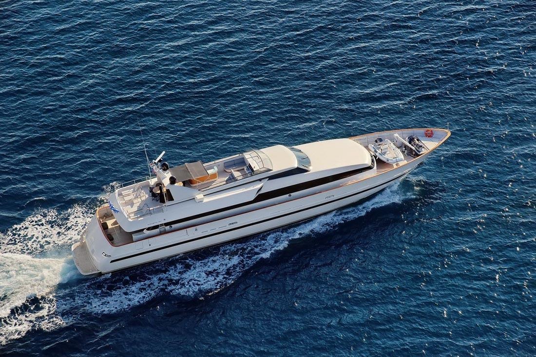 a boat on the water aboard OBSESION 120 Yacht for Charter