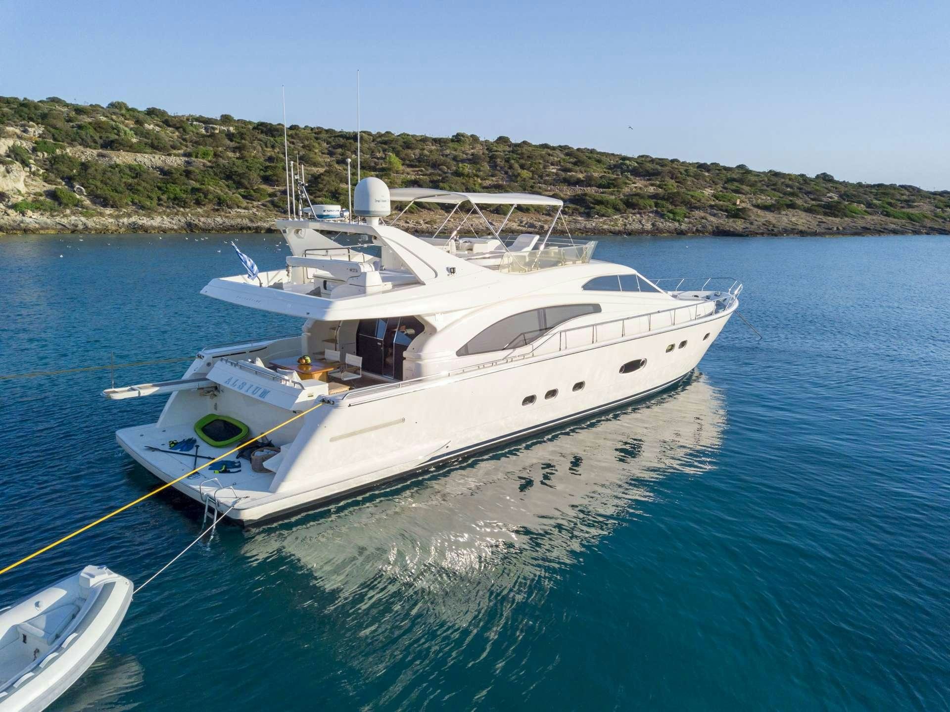 a boat in the water aboard ALSIUM Yacht for Charter
