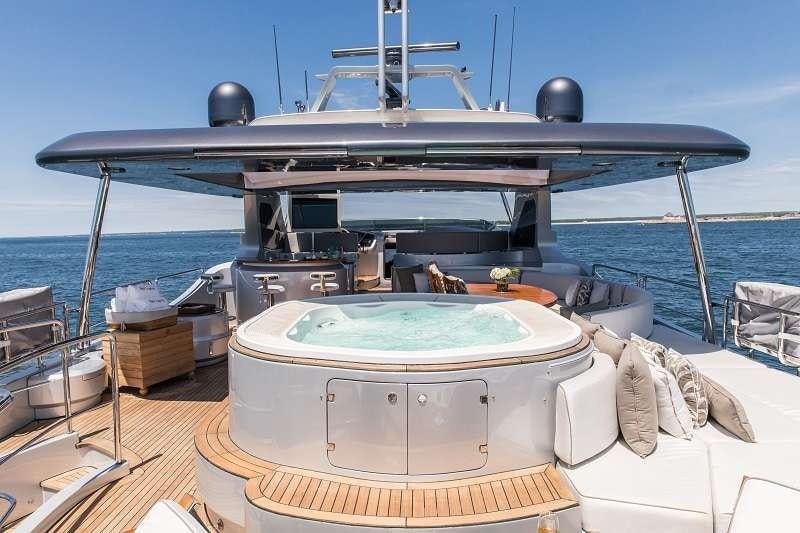 a boat on a deck aboard TAIL LIGHTS Yacht for Charter