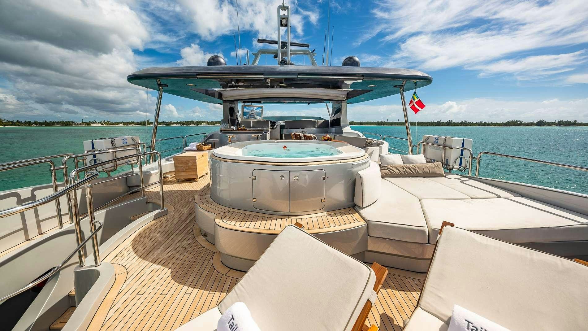 a boat on a deck aboard TAIL LIGHTS Yacht for Charter