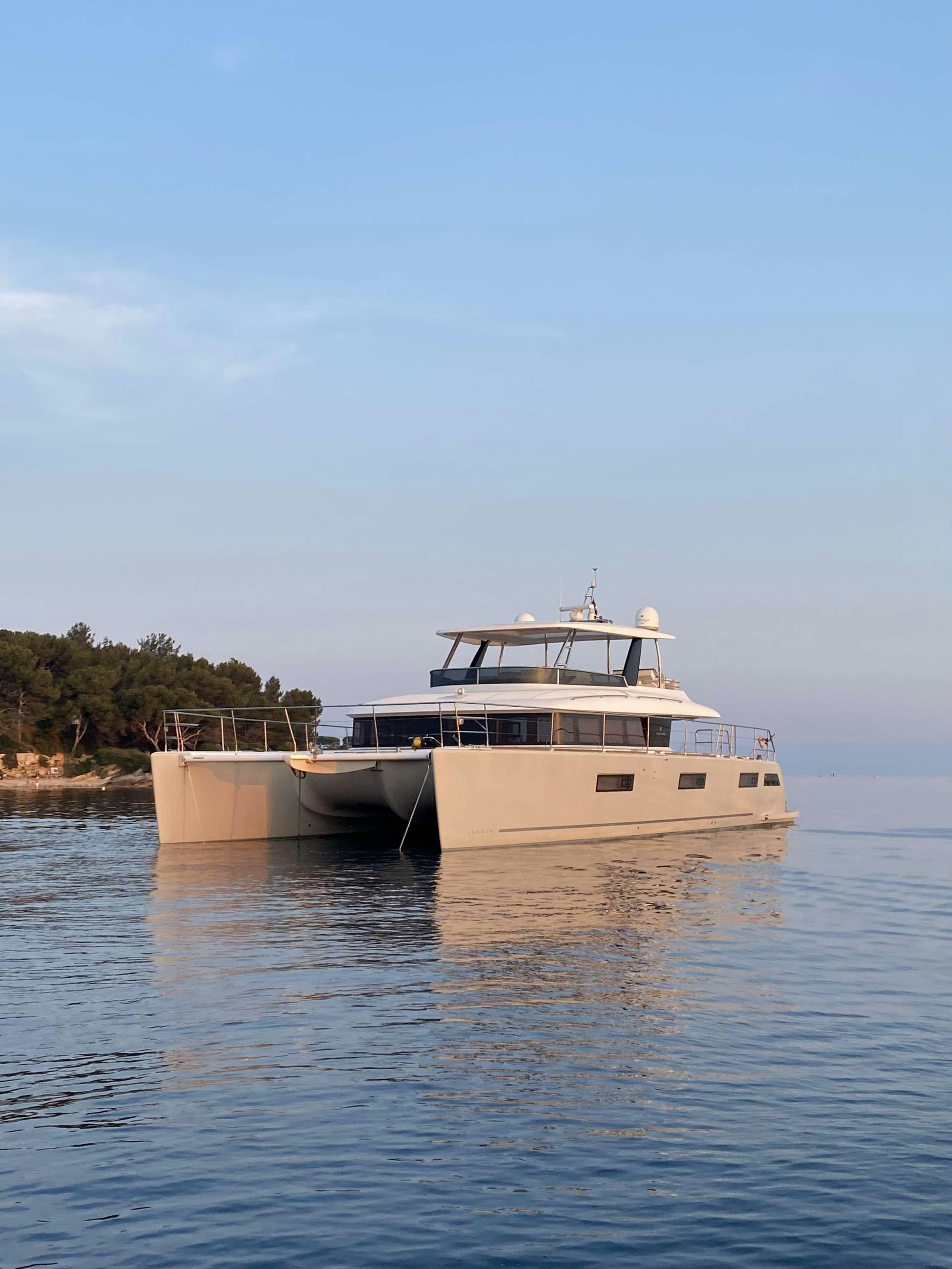 a boat on the water aboard LONG MONDAY Yacht for Charter