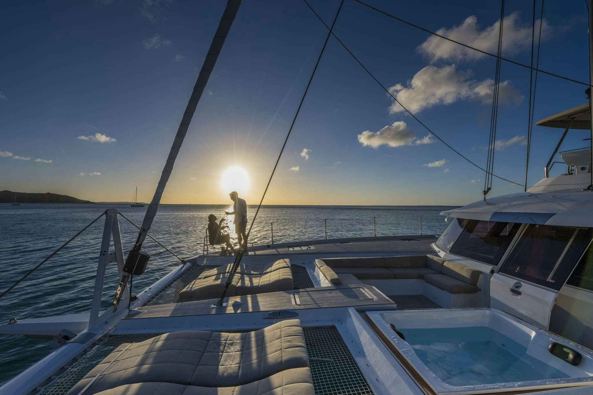 a boat on the water aboard LISA OF THE SEAS Yacht for Charter