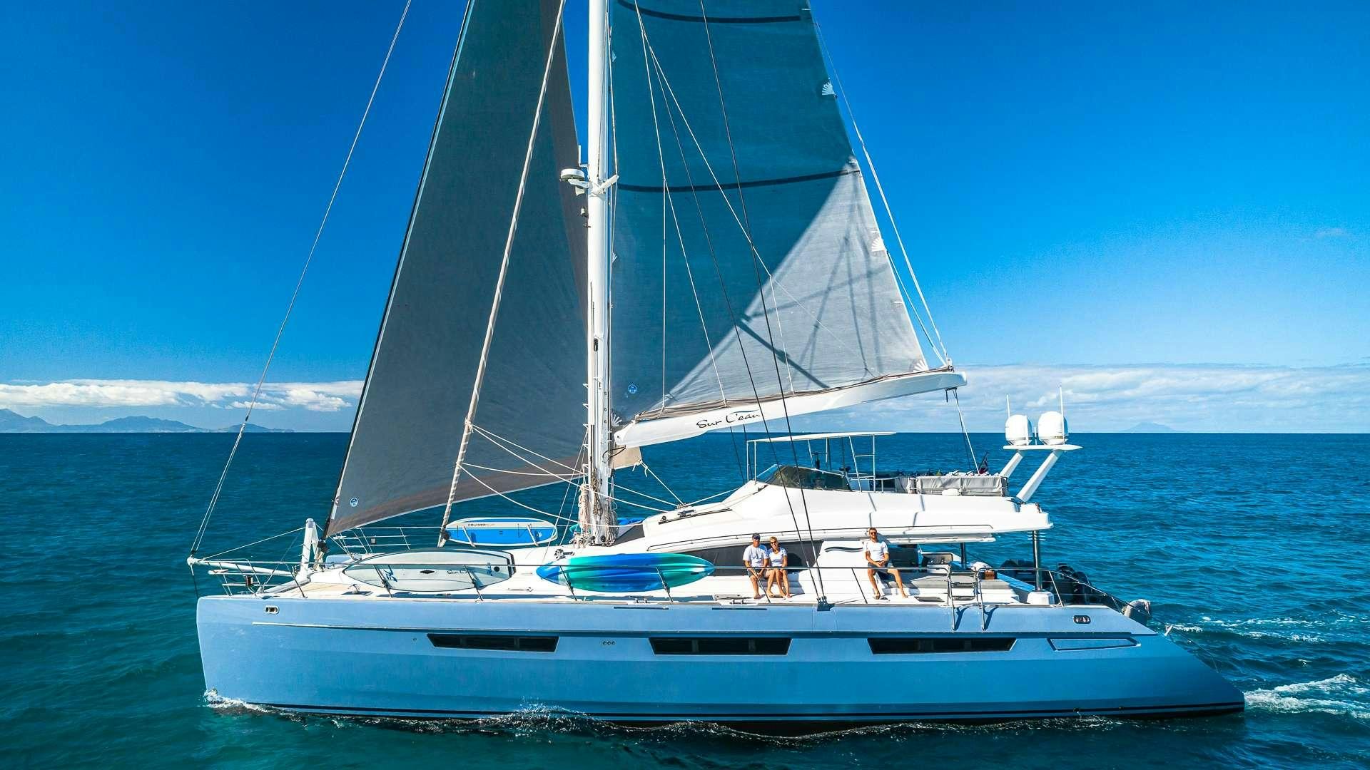 a sailboat on the water aboard SUR L'EAU Yacht for Charter