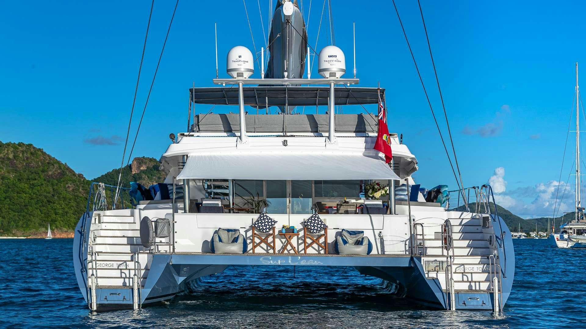 a boat on the water aboard SUR L'EAU Yacht for Charter