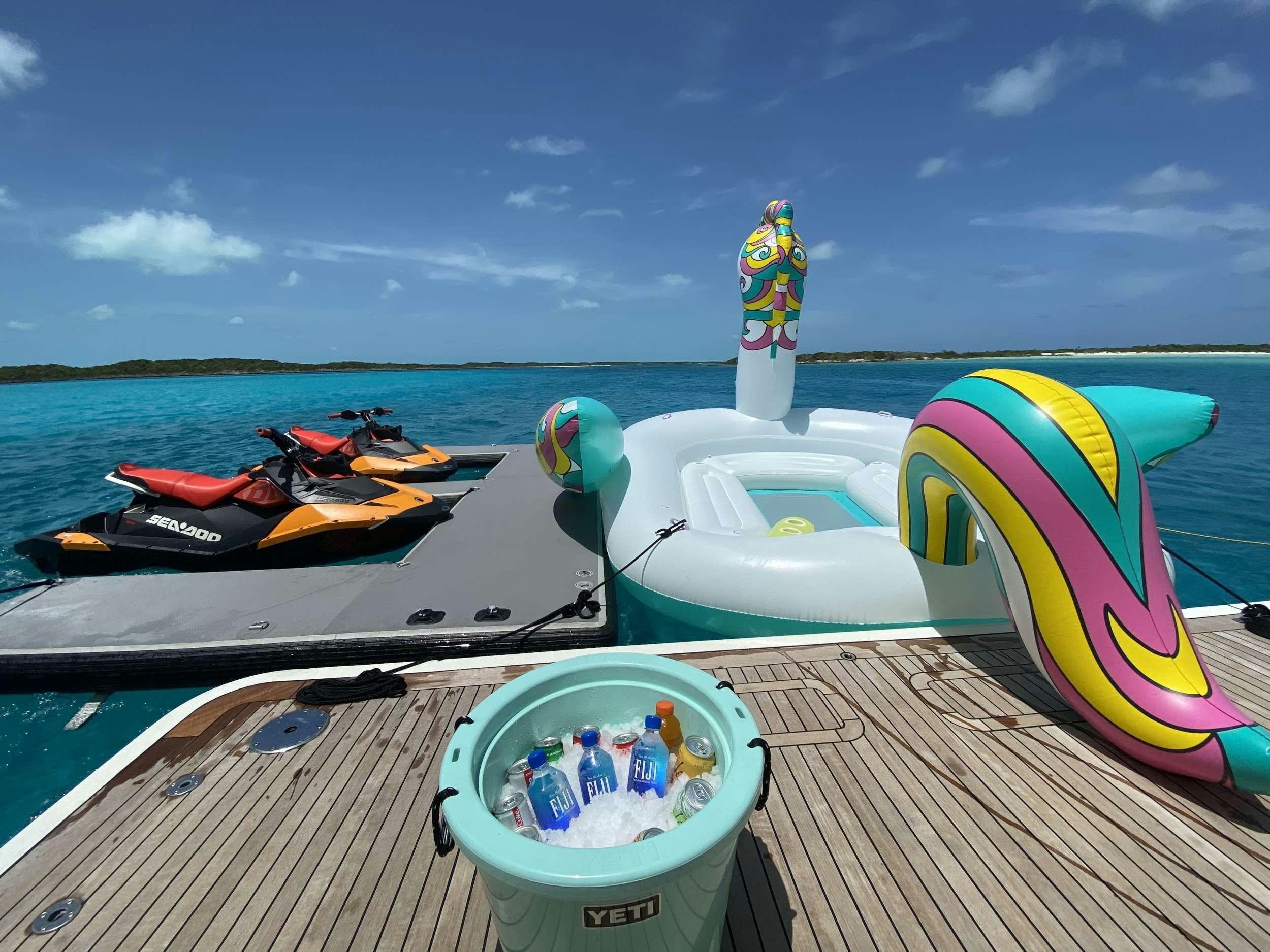 a group of boats on a dock aboard SWEET EMOCEAN Yacht for Charter