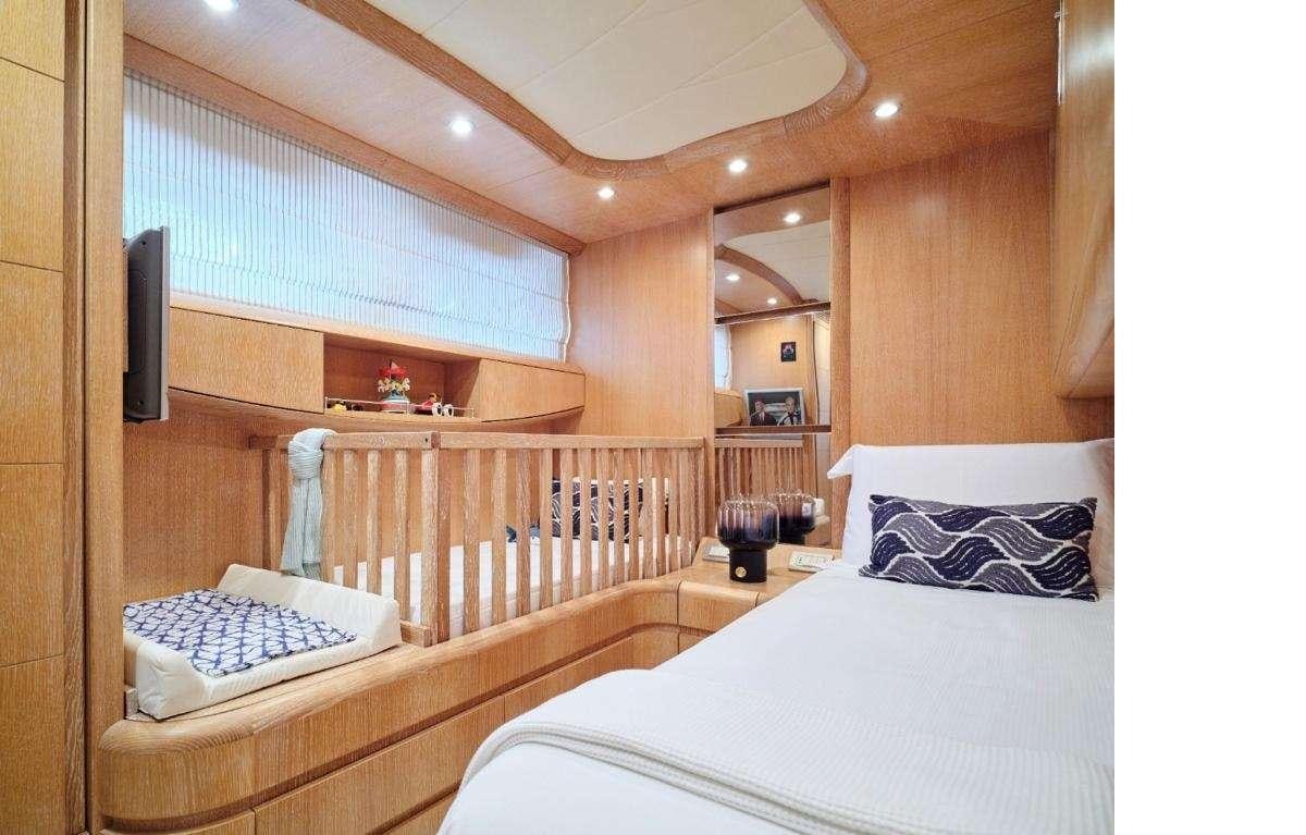 a room with two beds aboard IRENE'S Yacht for Charter