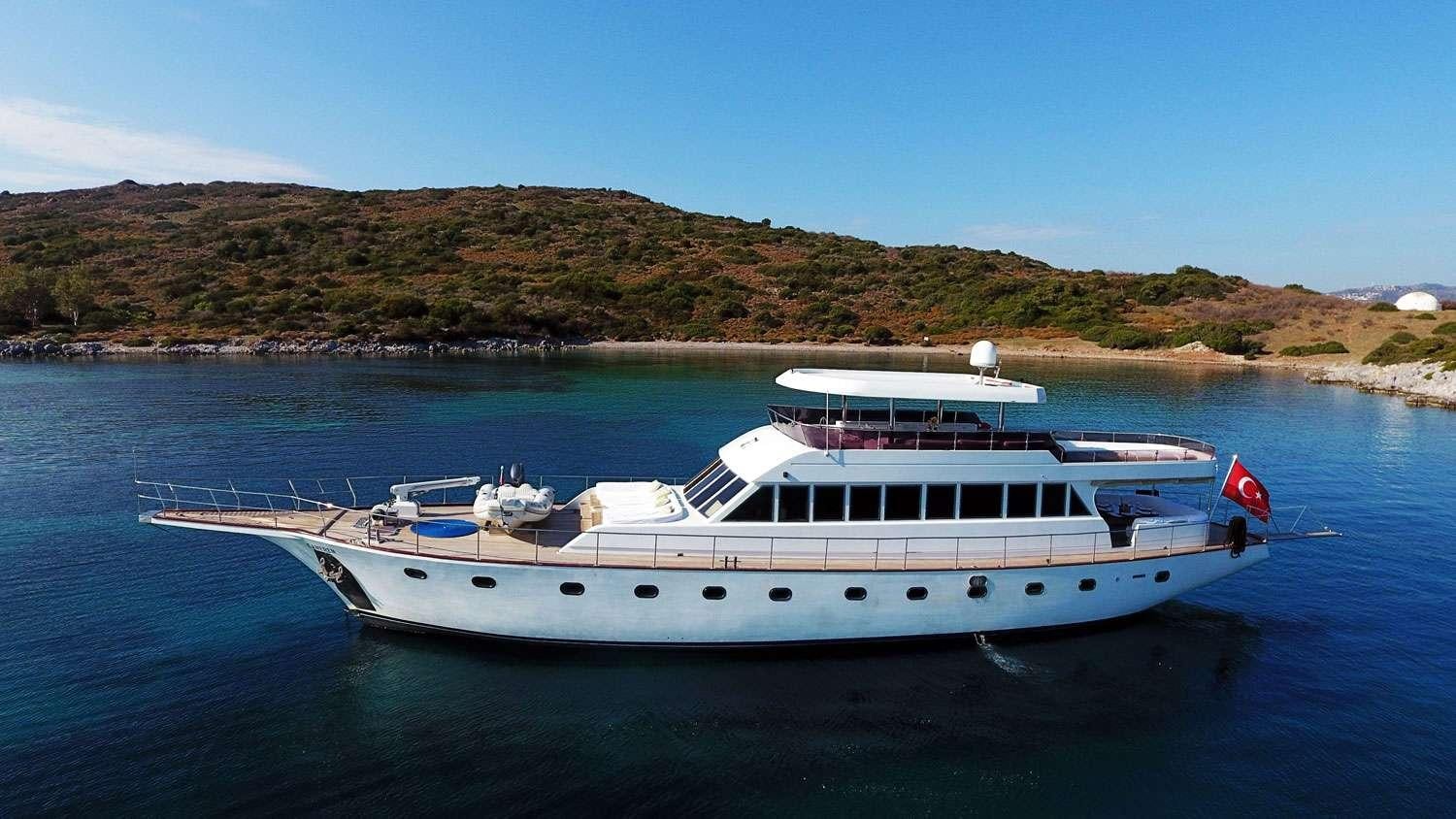 a boat on the water aboard CANEREN Yacht for Charter