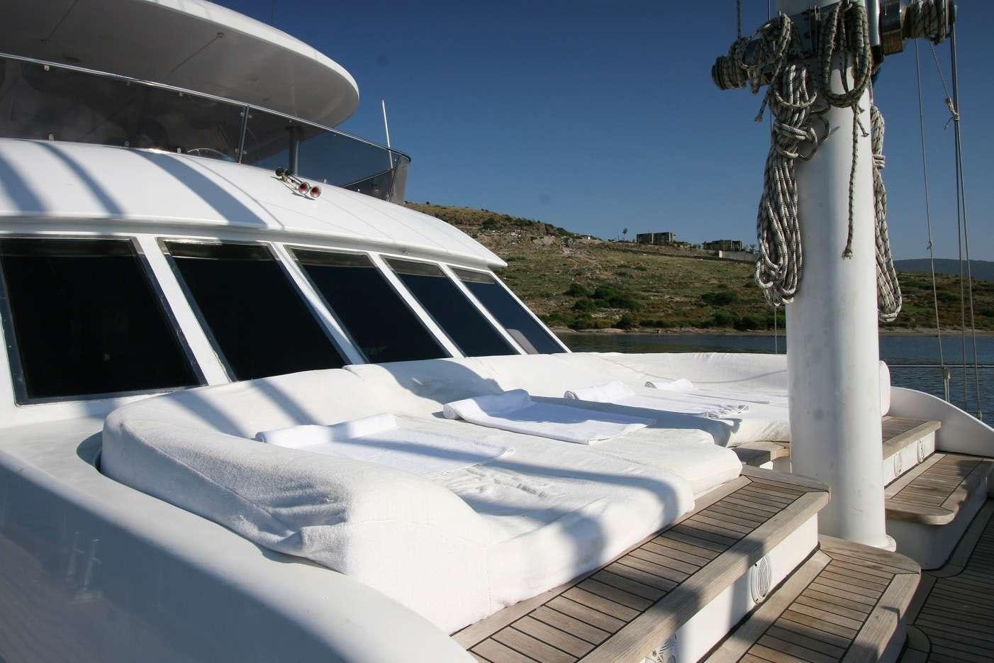 a boat on the water aboard CANEREN Yacht for Charter