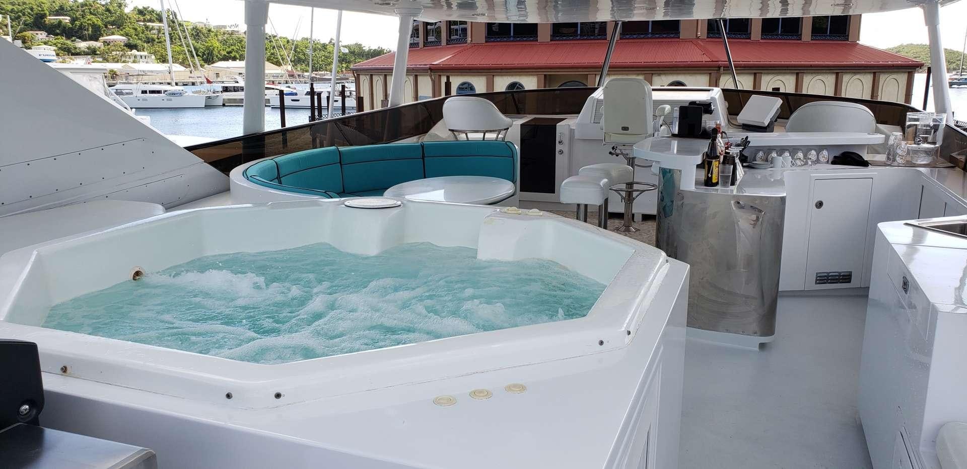 a pool on a deck aboard DENISE ROSE Yacht for Charter