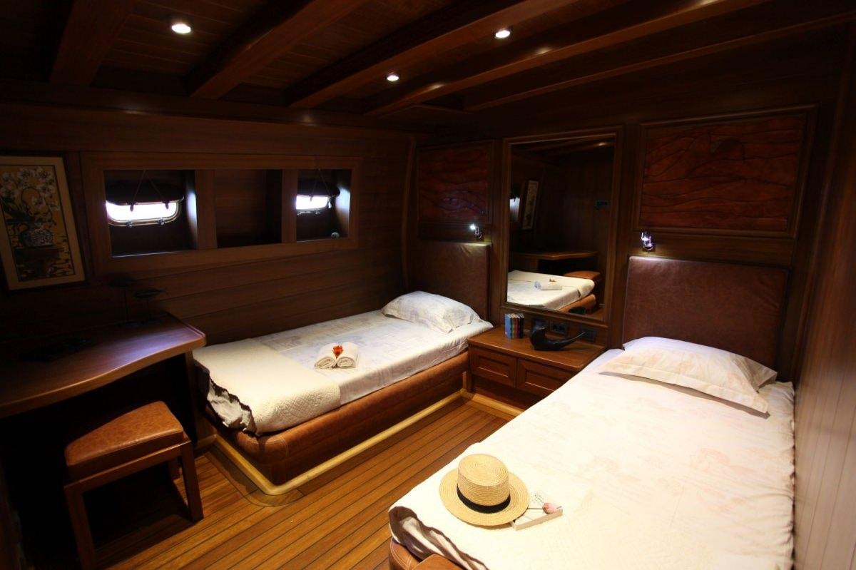 a room with two beds aboard CAKIRYILDIZ Yacht for Charter