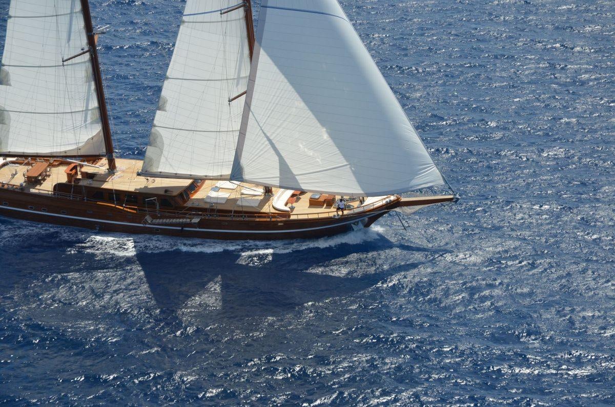 a sailboat on the water aboard CAKIRYILDIZ Yacht for Charter