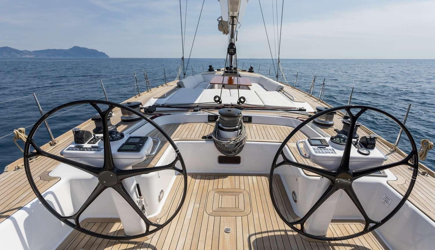 a boat on the water aboard ELISE WHISPER Yacht for Charter