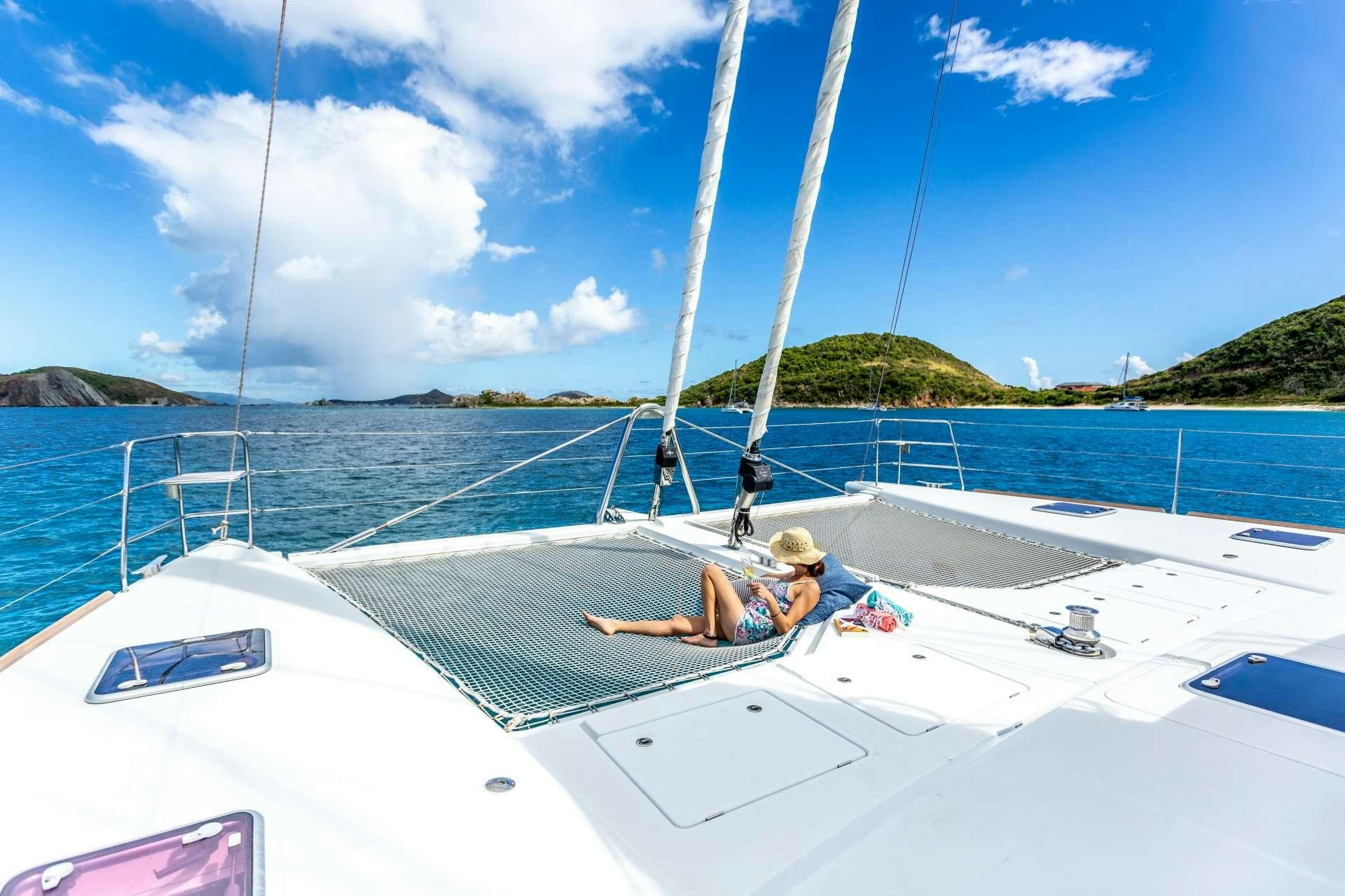 a person on a boat aboard SERENITY NOW Yacht for Charter