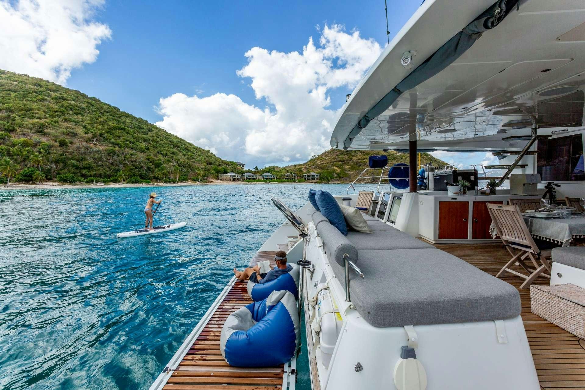 a boat with people on it aboard SERENITY NOW Yacht for Charter