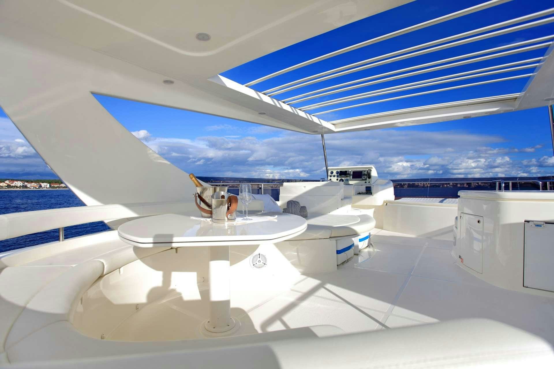 a large white airplane aboard TESORO Yacht for Charter