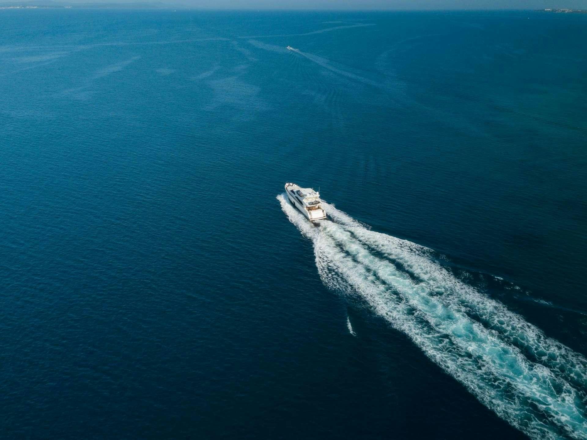 a ship in the water aboard TESORO Yacht for Charter