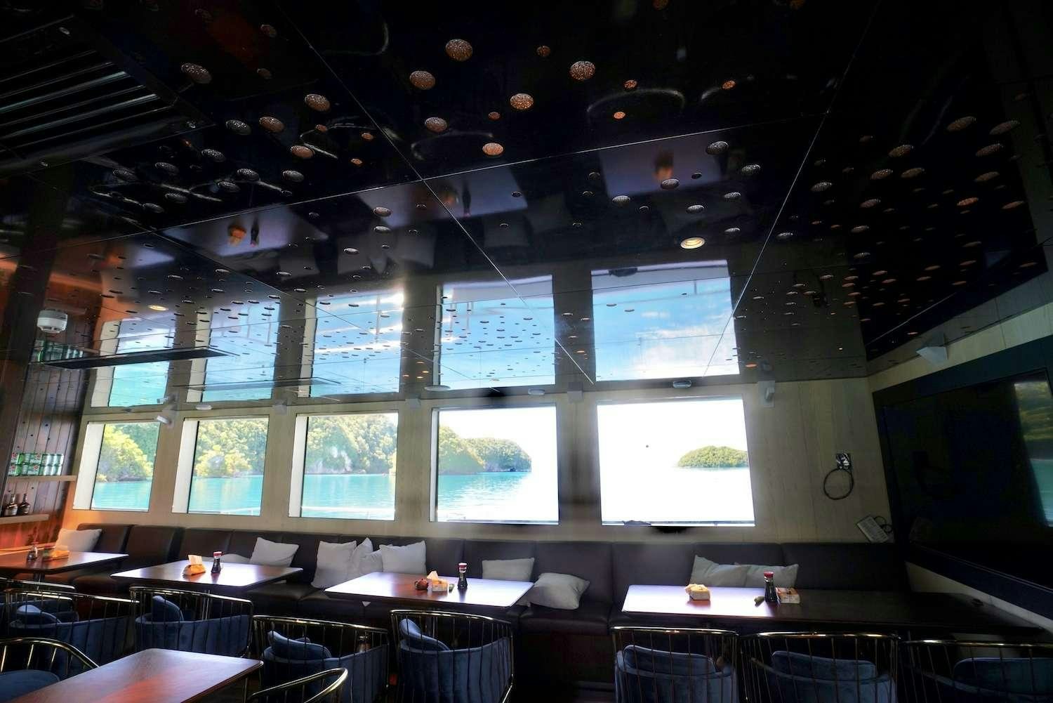 a room with many screens aboard BLACK PEARL I Yacht for Charter