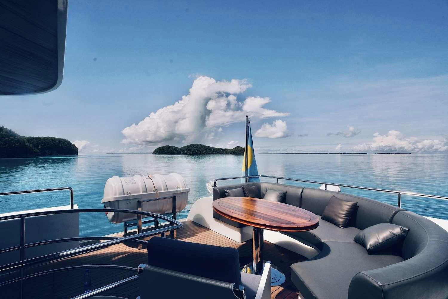 a boat on the water aboard BLACK PEARL I Yacht for Charter