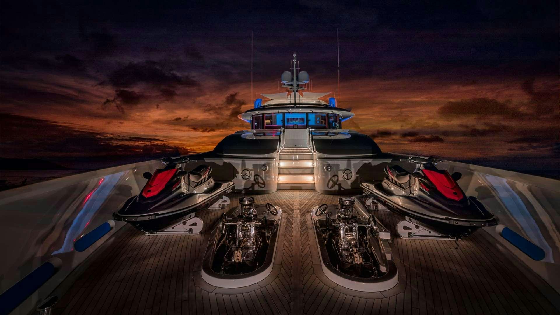 a space ship in space aboard AVALON Yacht for Charter