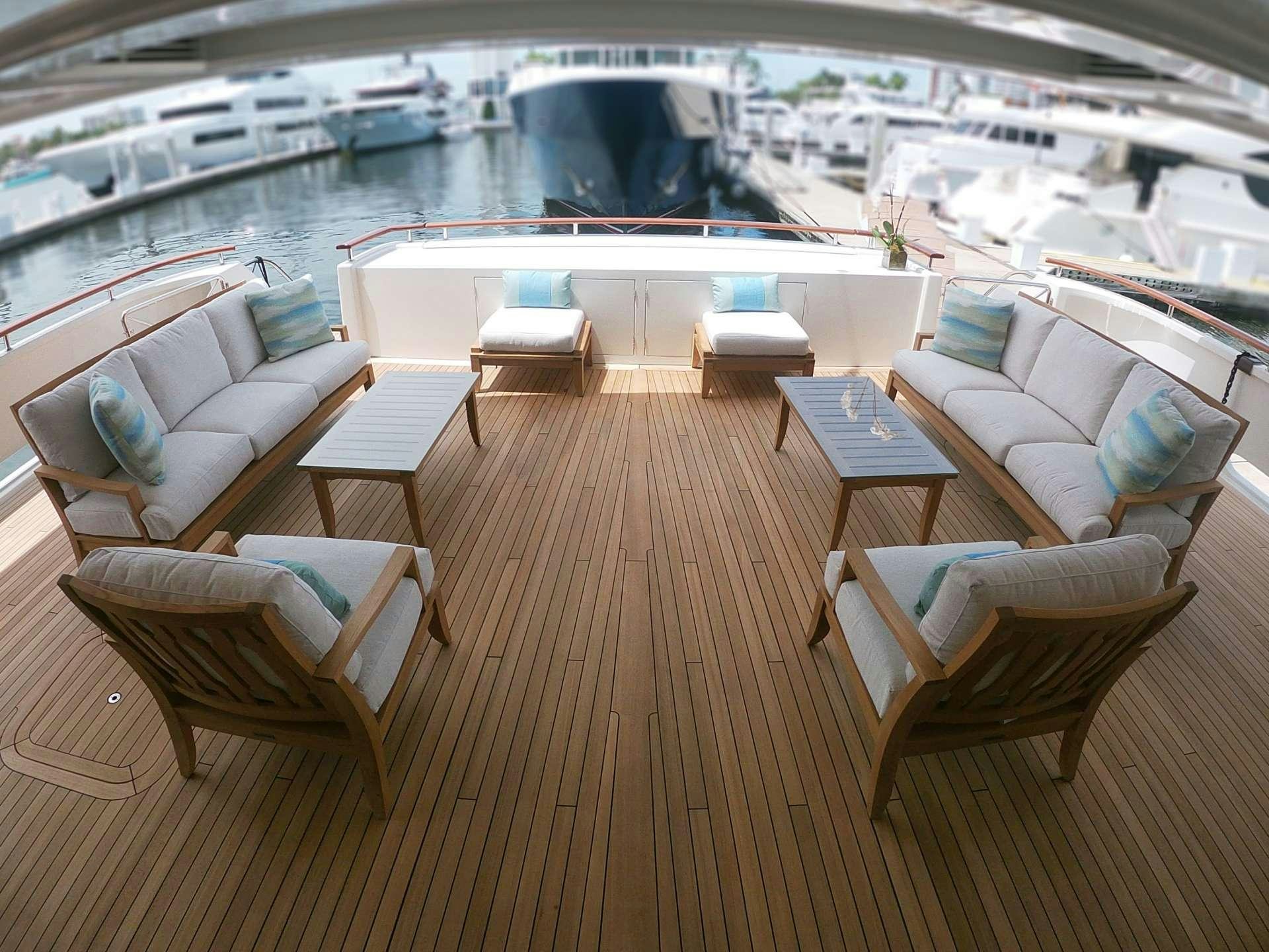 a boat on a deck aboard AVALON Yacht for Charter