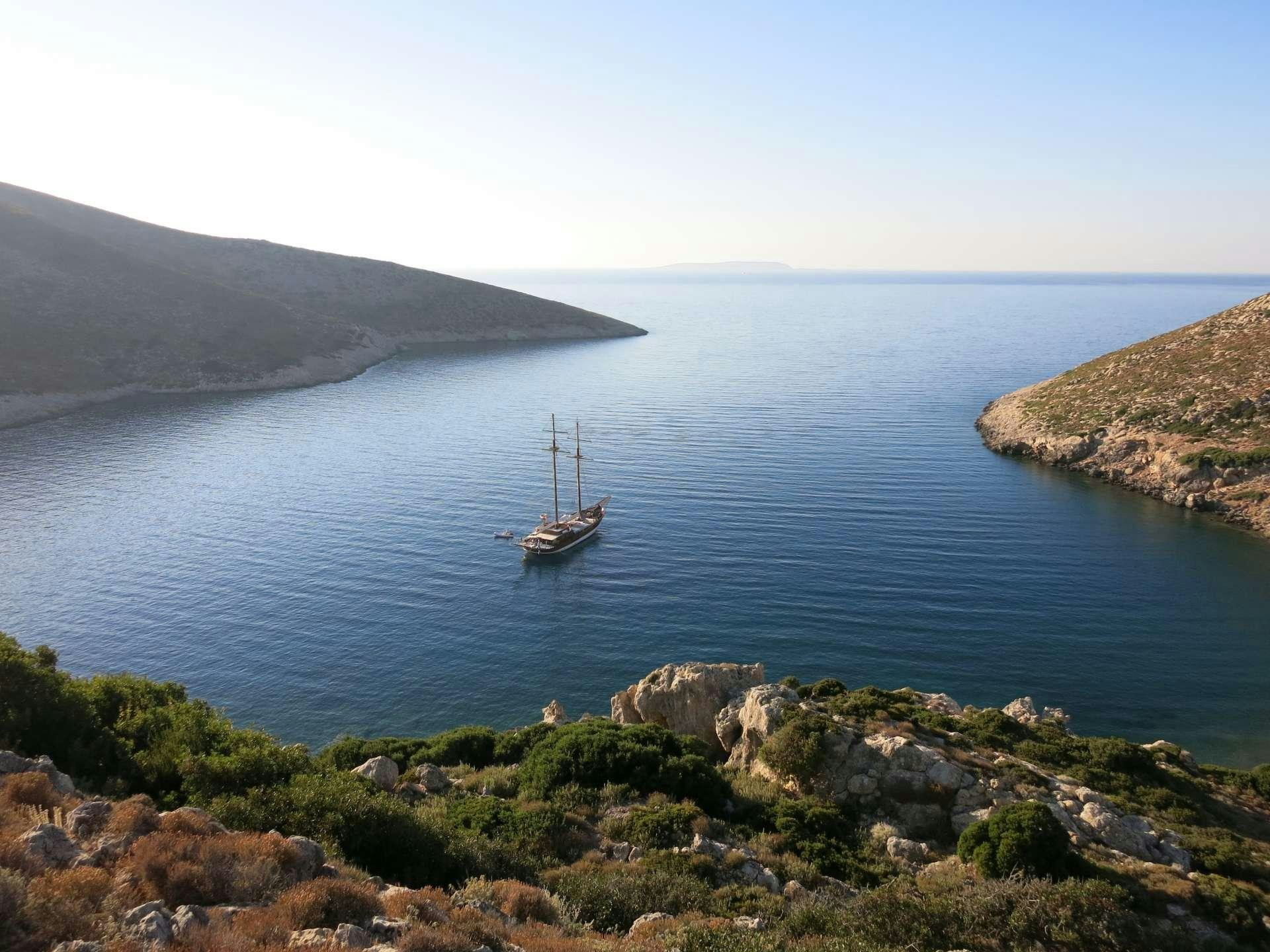 a ship in the water aboard MATINA Yacht for Charter