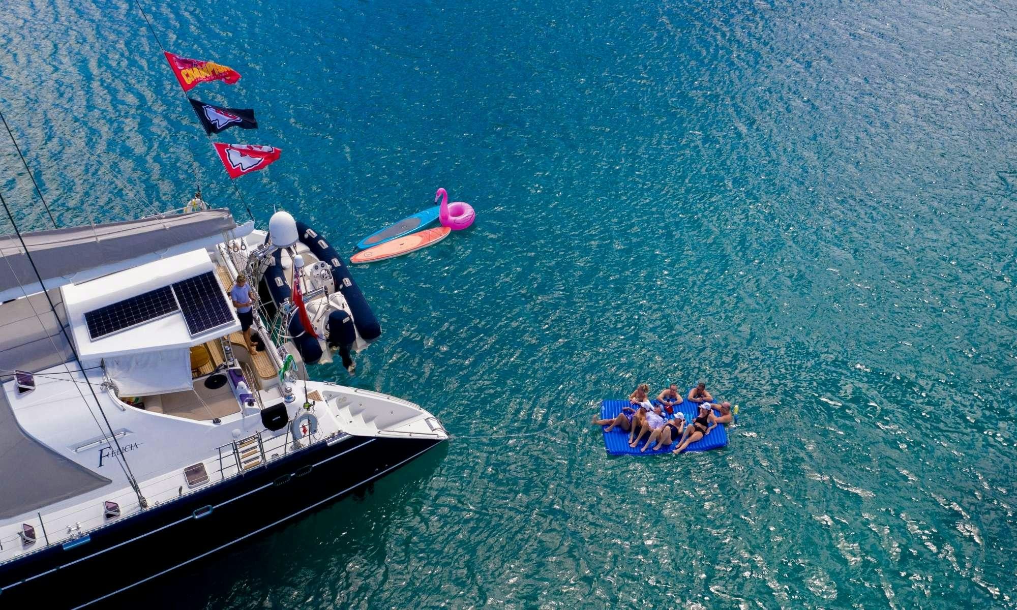 people on a boat aboard FELICIA Yacht for Charter