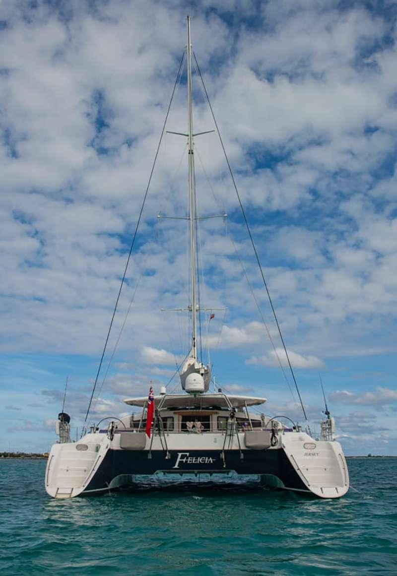 a boat in the water aboard FELICIA Yacht for Charter