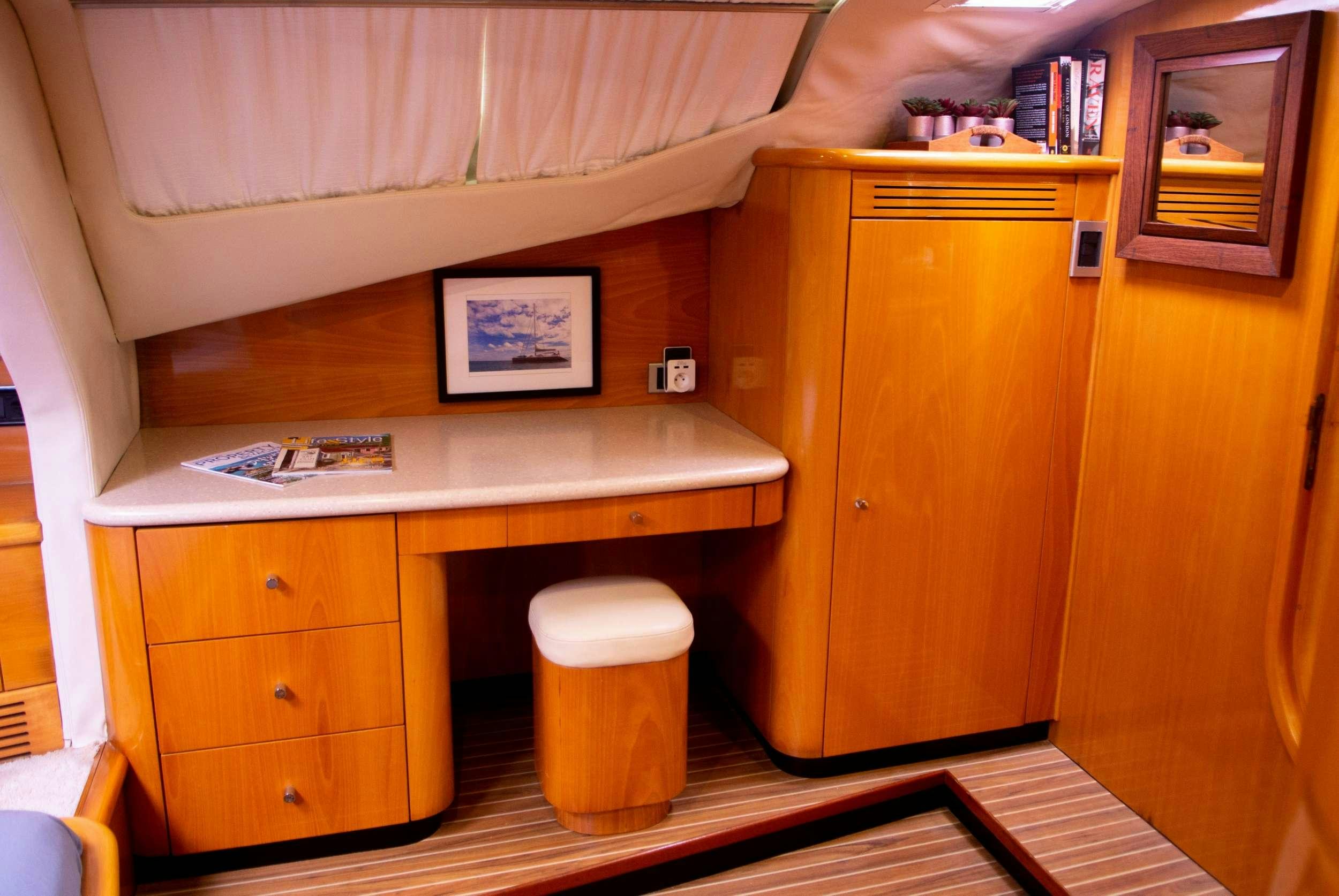 a small bathroom with a toilet aboard FELICIA Yacht for Charter